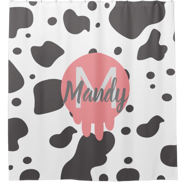 Cow and Dots Farm Animal Shower Curtain (Front)