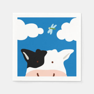 Cow and Dragonfly Paper Napkins