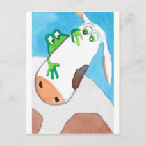 COW AND FROG POSTCARD