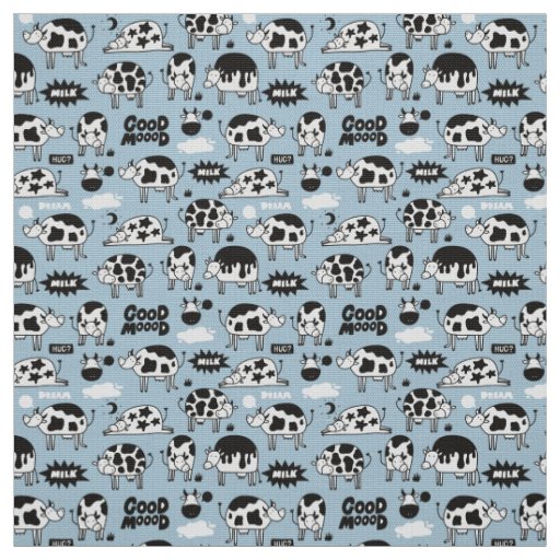 Cow and milk fabric