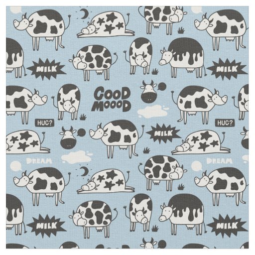 Cow and milk fabric