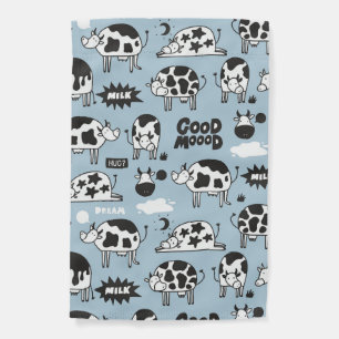 Cow and milk garden flag