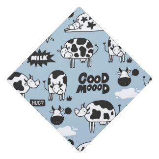 Cow and milk graduation cap topper
