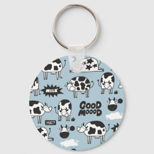 Cow and milk keychain
