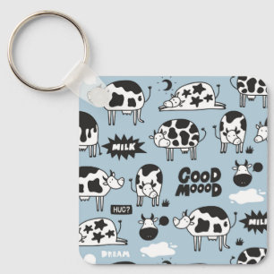 Cow and milk keychain