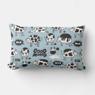 Cow and milk lumbar pillow