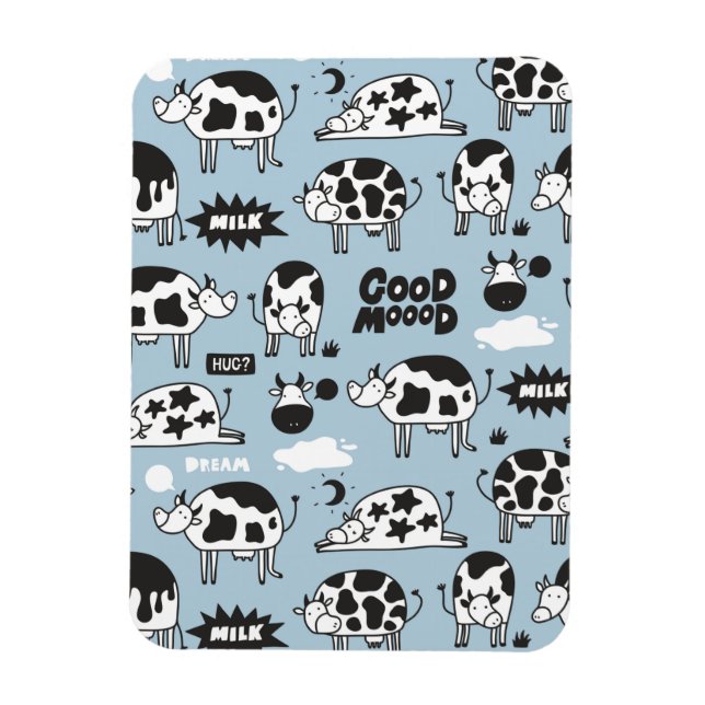Cow and milk magnet (Vertical)