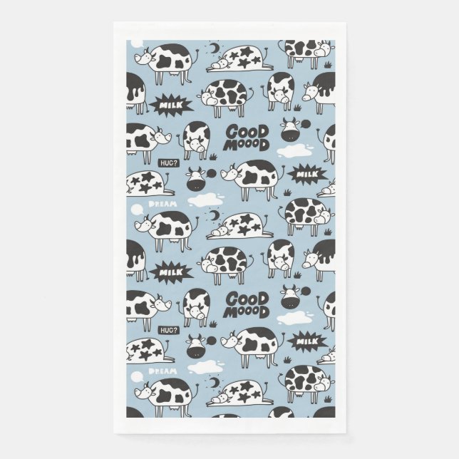 Cow and milk paper guest towels (Front)