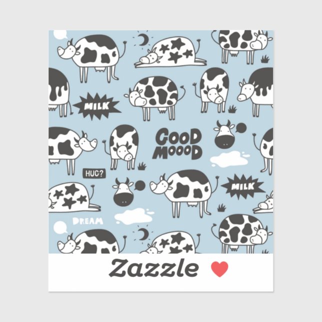 Cow and milk sticker (Sheet)