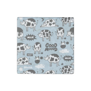 Cow and milk stone magnet