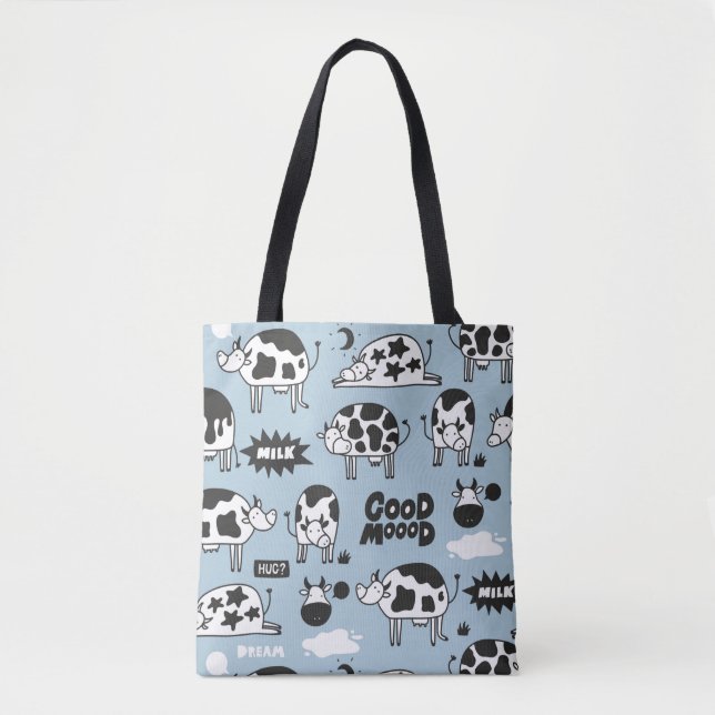 Cow and milk tote bag (Front)