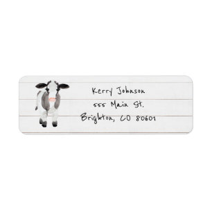 Cow and shiplap farmhouse - address label template