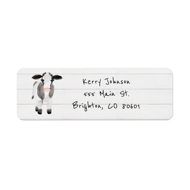 Cow and shiplap farmhouse - address label template (Front)