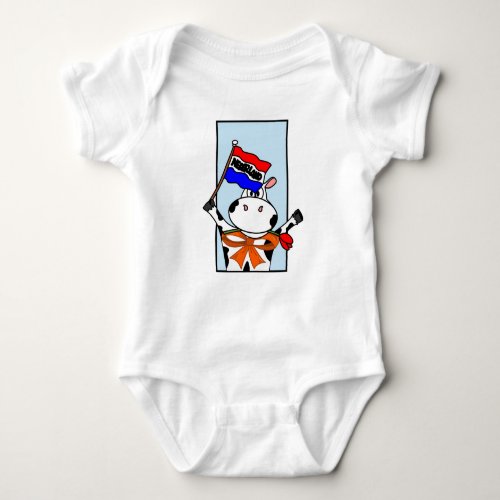  cow and the Dutch flag  Baby Bodysuit