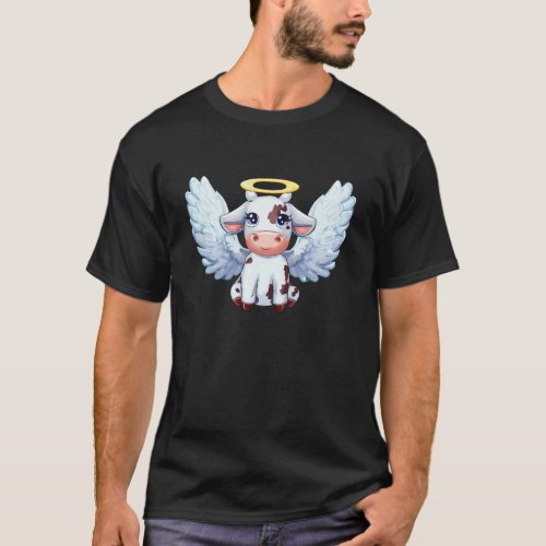 cow angel wings farm halo T_Shirt