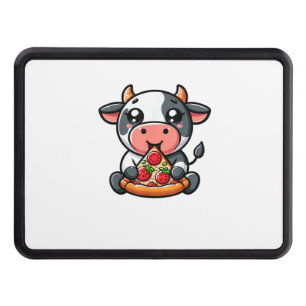 Cow Animal Eating Pizza Margherita Meal Foodies Hitch Cover