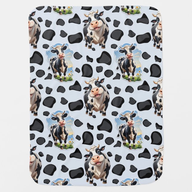 Cow Animal Pattern Design  Baby Blanket (Front)