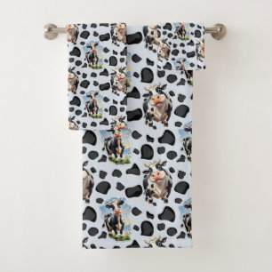 Cow Animal Pattern Design  Bath Towel Set
