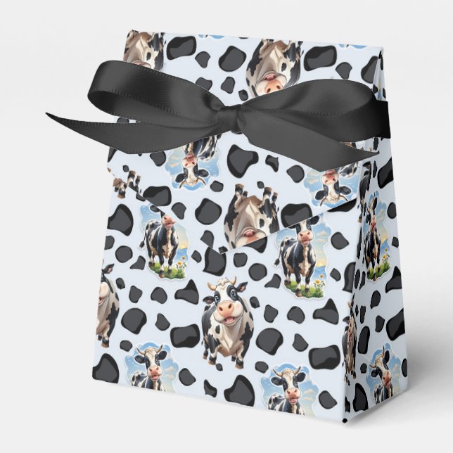 Cow Animal Pattern Design  Favor Boxes (Front Side)