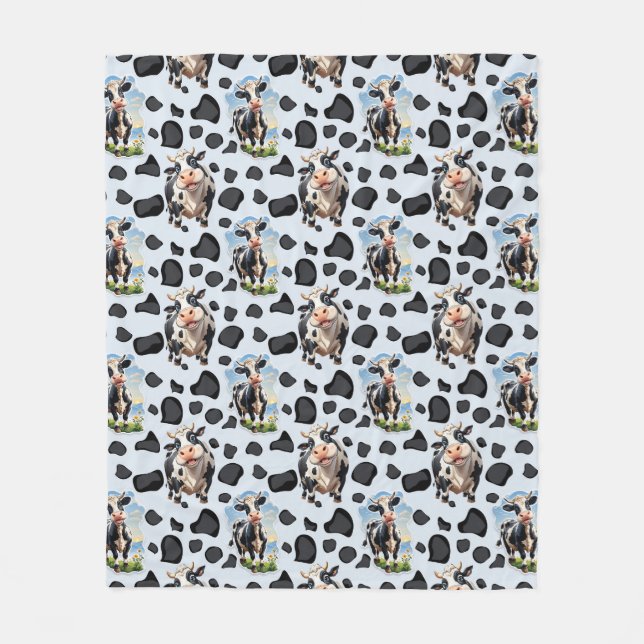 Cow Animal Pattern Design  Fleece Blanket (Front)