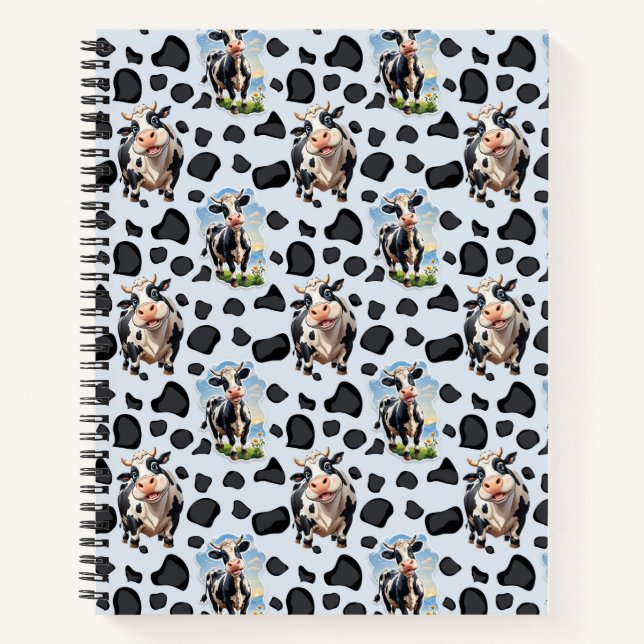 Cow Animal Pattern Design  Notebook (Front)