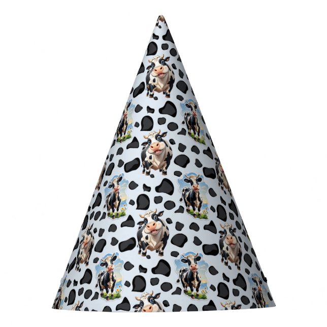 Cow Animal Pattern Design  Party Hat (Front)