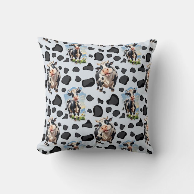 Cow Animal Pattern Design  Throw Pillow (Front)