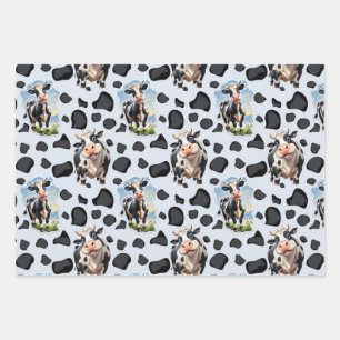 Cow Animal Pattern Design Wrapping Paper Sheets