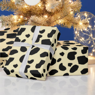 Cow Animal Skin Colour Pattern Design Wrapping Paper