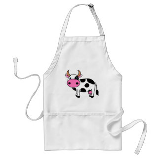 cow art adult apron