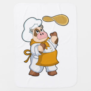 Cow as Cook with Dough Baby Blanket