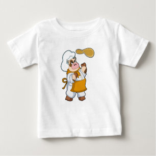 Cow as Cook with Dough Baby T-Shirt
