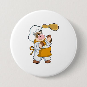 Cow as Cook with Dough Button