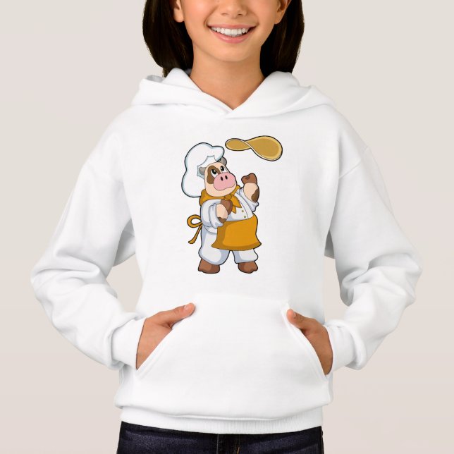 Cow as Cook with Dough Hoodie (Front)