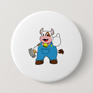 Cow as Craftsman with Hammer Button