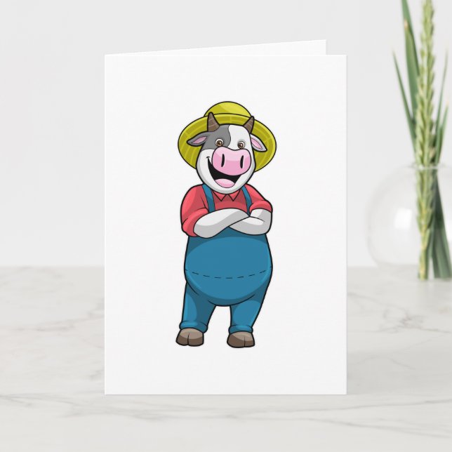 Cow as Farmer with Hat Card (Front)