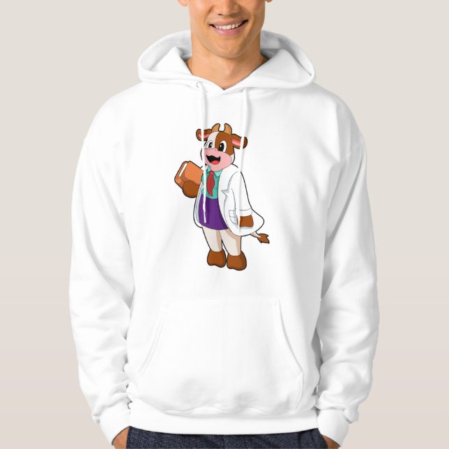 Cow as Nurse with Book Hoodie (Front)