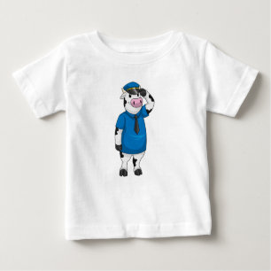 Cow as Police officer with Police hat Baby T-Shirt