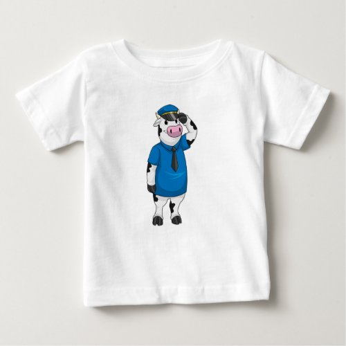Cow as Police officer with Police hat Baby T_Shirt