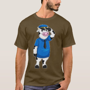 Cow as Police officer with Police hat T-Shirt
