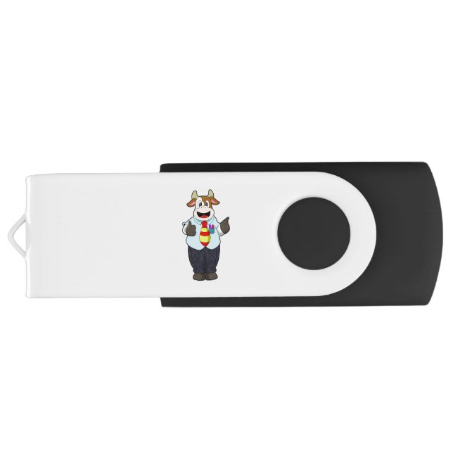 Cow as Teacher with Tie Flash Drive (Back)
