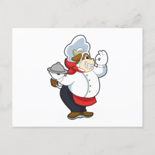 Cow as Waiter with Serving plate Postcard