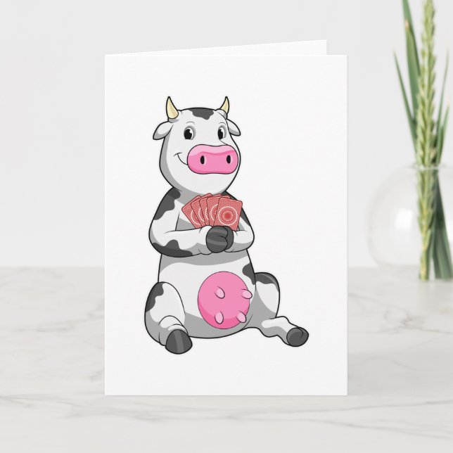 Cow at Poker with Poker cards (Front)