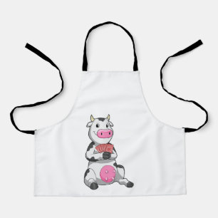 Cow at Poker with Poker cards Apron