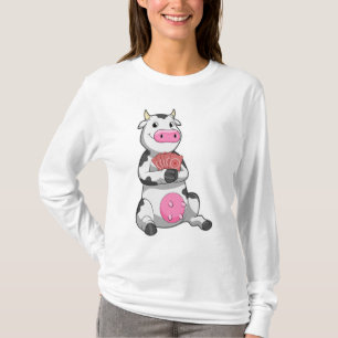 Cow at Poker with Poker cards T-Shirt
