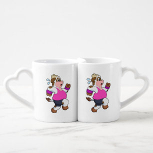 Cow at Running Coffee Mug Set