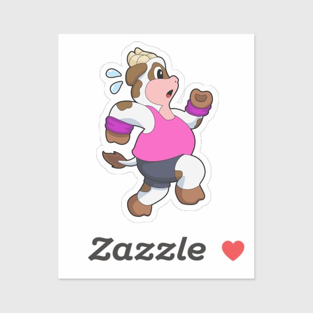 Cow at Running Sticker (Sheet)