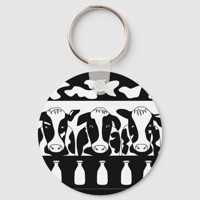 Cow at Work Keychain (Front)