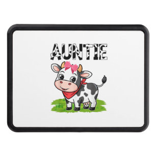 Cow Auntie Birthday Family Matching Girl Boy Farm Hitch Cover