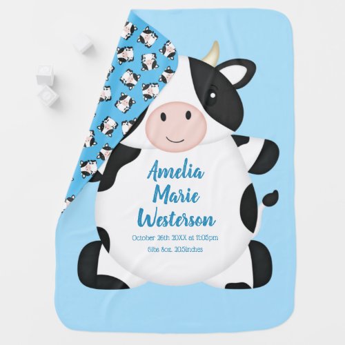 Cow Baby Shower Blue